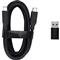 OBSBOT USB-C 3.0 -> USB-C 3.0 M/M adatkábel 1.5m fekete +USB-A adapter OCB-2209-CW small