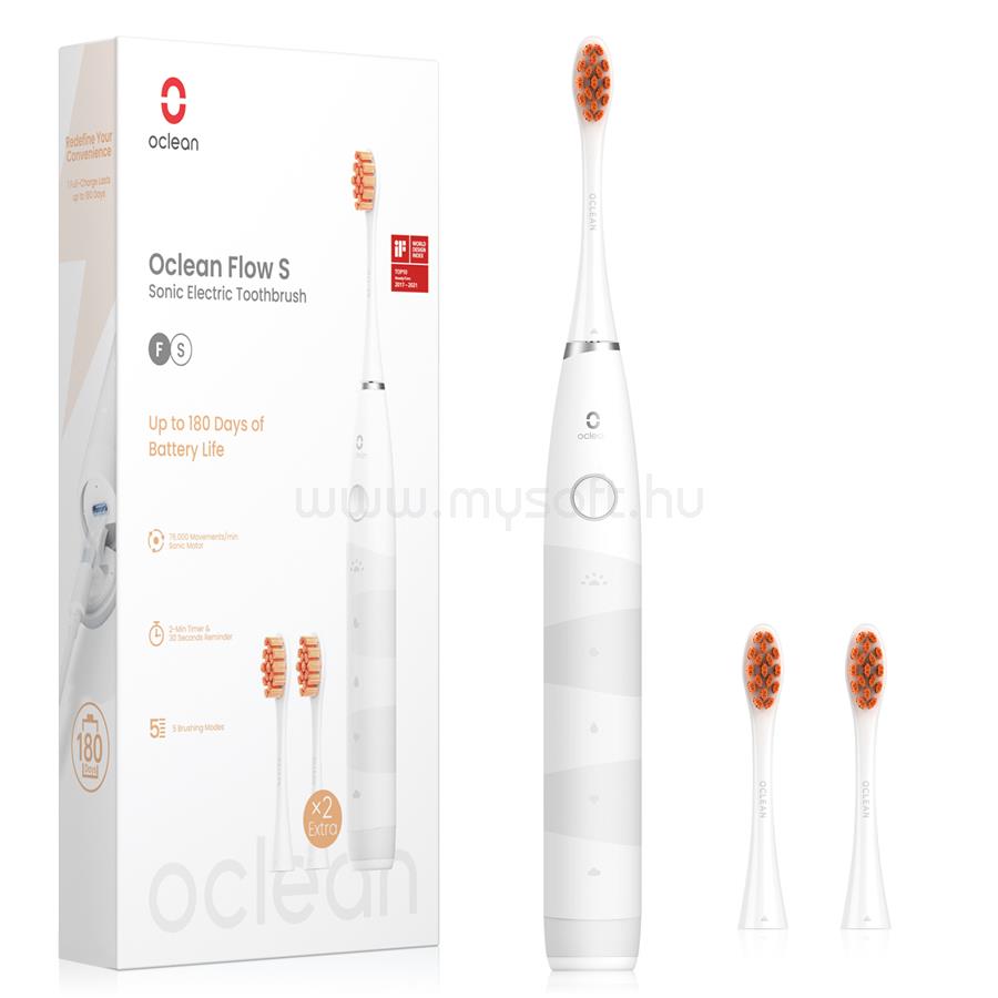 OCLEAN elektromos fogkefe Flow S +2db fej (fehér)