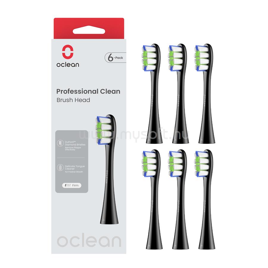 OCLEAN Professional clean fogkefe fej 6db (fekete)
