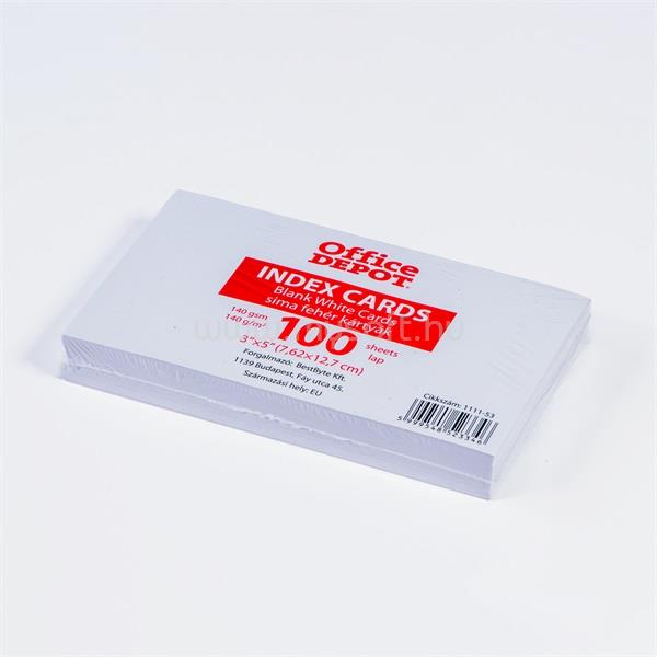 OFFICE DEPOT 100 db/csomag sima indexkártya