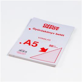 OFFICE DEPOT Office Depot A5 50 lapos vonalas gyűrűskönyv betét OFFICE_DEPOT_2515-51 small