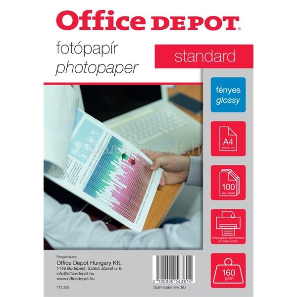 OFFICE DEPOT Standard A4 160g fényes 100db fotópapír