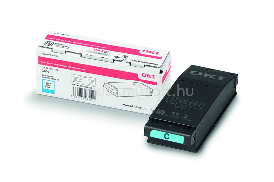 OKI C650 Toner cián (6000 oldal)