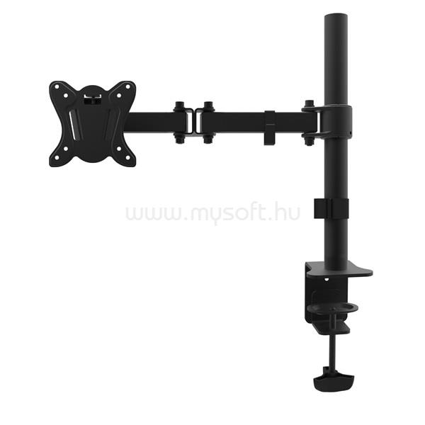 OMEGA asztali monitor álvány, VESA 75x75, 100x100, 13"-27" 180fokban forgatható, integrált kábelcsatorna