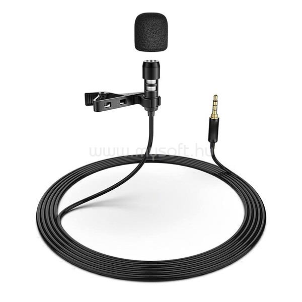 OMEGA mikrofon, csiptehető,  PMLLCB, jack 3.5, fekete