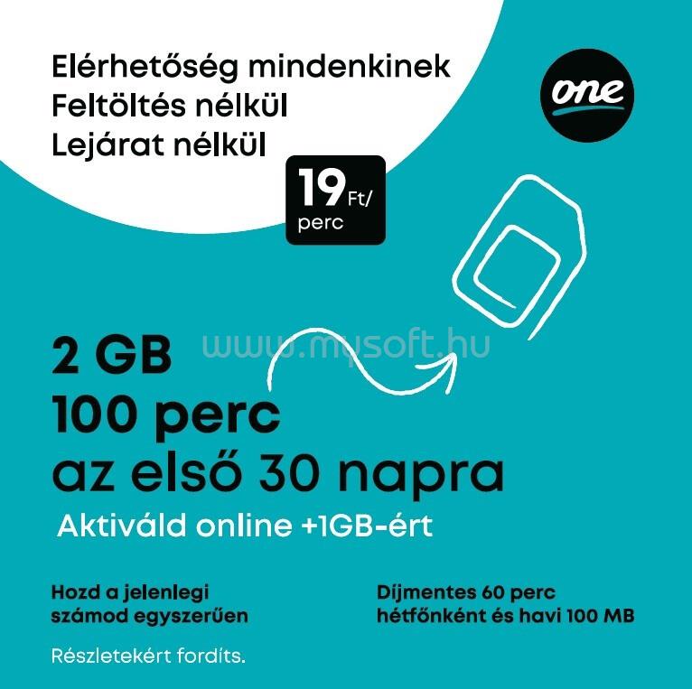 ONE Tuti Feltöltőkártyás Instant SIM kártya (2 GB + 100 perc kiinduló keret)