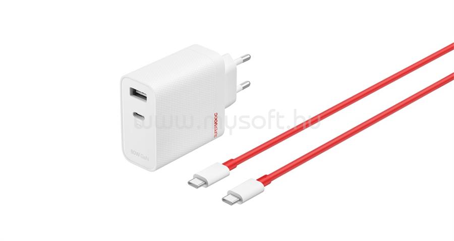 ONEPLUS SUPERVOOC 80W Dual Ports GaN Power Adapter Kit - EU Version