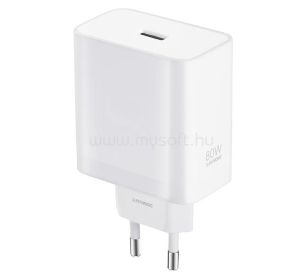 ONEPLUS SUPERVOOC hálózati töltő USB aljzat 80W, gyorstöltő, FEHÉR