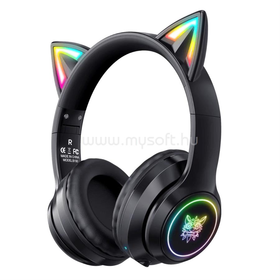 ONIKUMA B90 vezeték nélküli gamer headset (fekete, cicafüles)