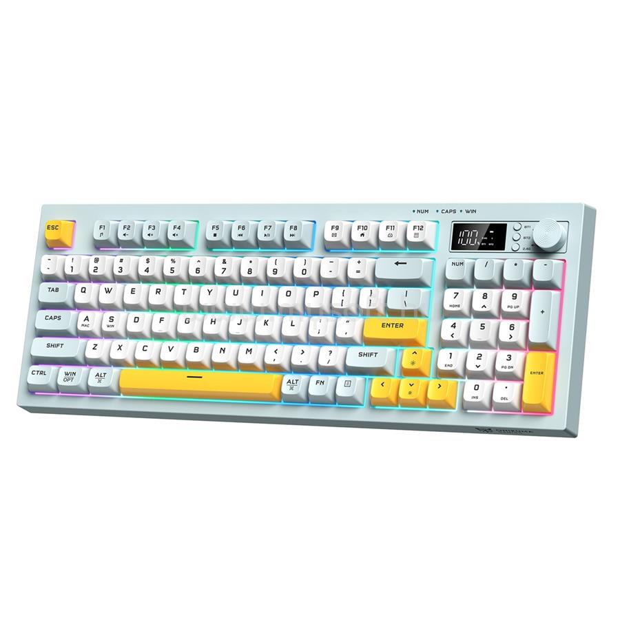 ONIKUMA G80 Tri-Mode gamer vezeték nélküli billentyűzet amerikai angol lokalizáció (világoskék)