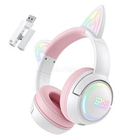 ONIKUMA GT838 Tri-Mode Vezeték Nélküli Gamer Headset - Fehér-Pink - Cicafüles GT838_white_pink small