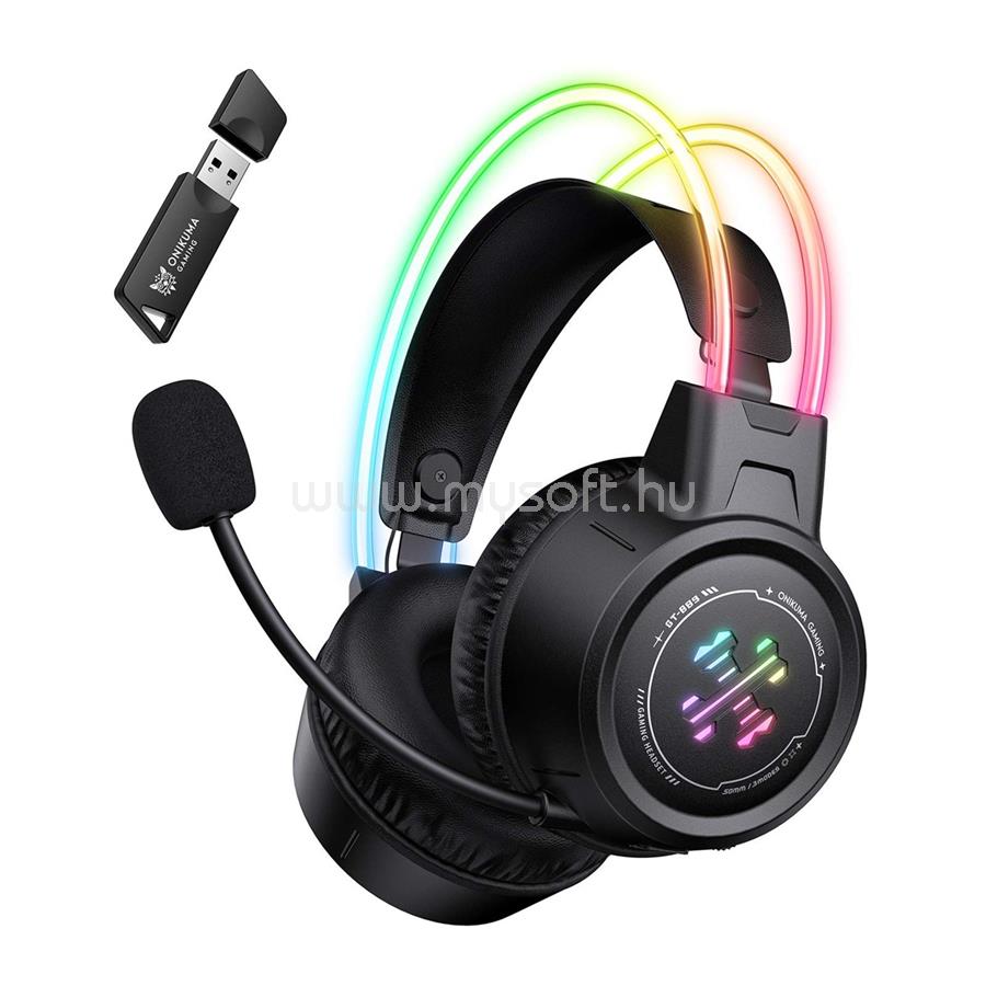 ONIKUMA GT889 Tri-Mode Vezeték Nélküli Gamer Headset - Fekete