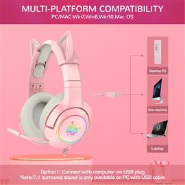 ONIKUMA K9 RGB USB 7.1 Virtual vezetékes gamer headset (rózsaszín, cicafüles) K9_Pink_RGB_USB_7.1_Virtual small
