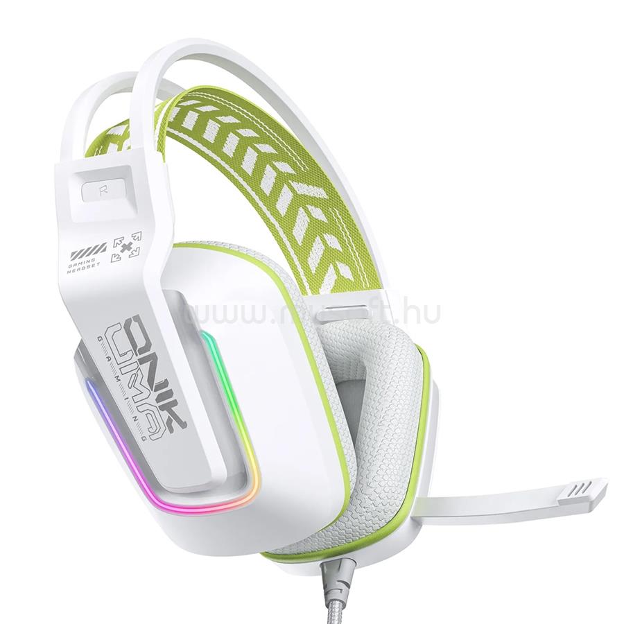 ONIKUMA X13 vezetékes gamer headset RGB világítással (fehér)