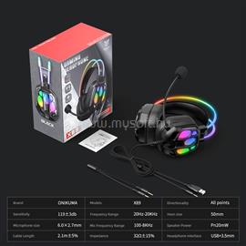 ONIKUMA X89 Vezetékes Gamer Fejhallgató RGB világítással - Fekete X89_black small