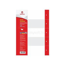 OPTIMA Elválasztólap, A4, PP prespán mintás 110 micron, 5 részes, Optima OPTIMA_70584 small