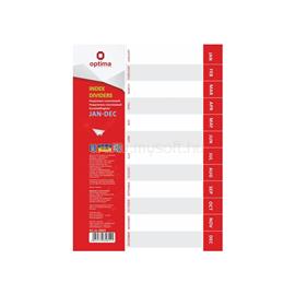 OPTIMA Elválasztólap, A4, PP prespán mintás 110 micron, Jan-Dec, Optima OPTIMA_70587 small
