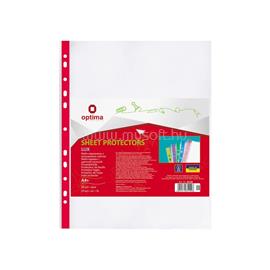 OPTIMA Genotherm lefűzhető, A4, PP 40 micron fényes piros csíkkal 20 db/csomag OPTIMA_70575 small