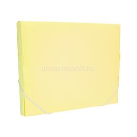OPTIMA Gumis mappa A4, PP textil textúrájú gerincvastagított 30mm, pasztell sárga OPTIMA_70580 small