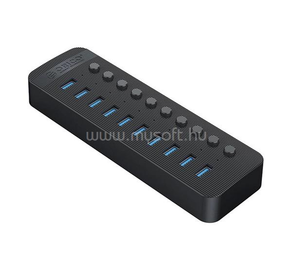 ORICO ORICO CT2U3-10AB Type-C HUB 10in1 elosztó, 100cm, FEKETE