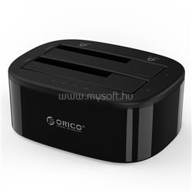 ORICO HDD/SSD Dokkoló - 6228US3-C-EU-B/51/ (2x 2,5"/3,5" HDD/SSD -> USB-A, Max.: 16TB, Klón, fekete) ORICO-6228US3-C-EU-BK-BP small