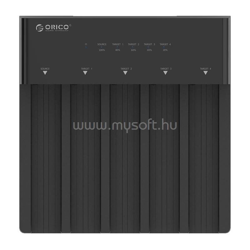 ORICO HDD/SSD Dokkoló - 6558US3-C-EU /125/ (5x 2,5"/3,5" HDD/SSD -> USB-B, Max.: 10TB, fekete)