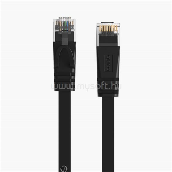 ORICO Kábel - PUG-C6B-300-BK/92/ (UTP Lapos patch kábel, CAT6, fekete, 30m)