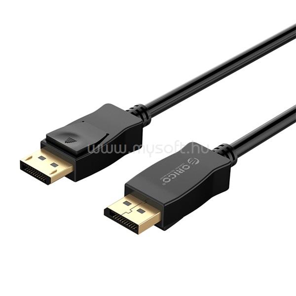 ORICO Kábel - XD-DTDP4-50-BK /1/  (DisplayPort1.2 kábel, apa/apa, 4K/60Hz, aranyozott, 5m)