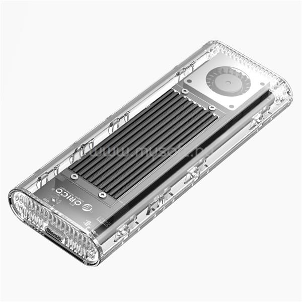 ORICO Külső M.2 ház - ORICO-TCM2-U4-BK-BP (USB-C 4 -> M.2 NVMe, Max.: 8TB, 40 Gbps, fekete)