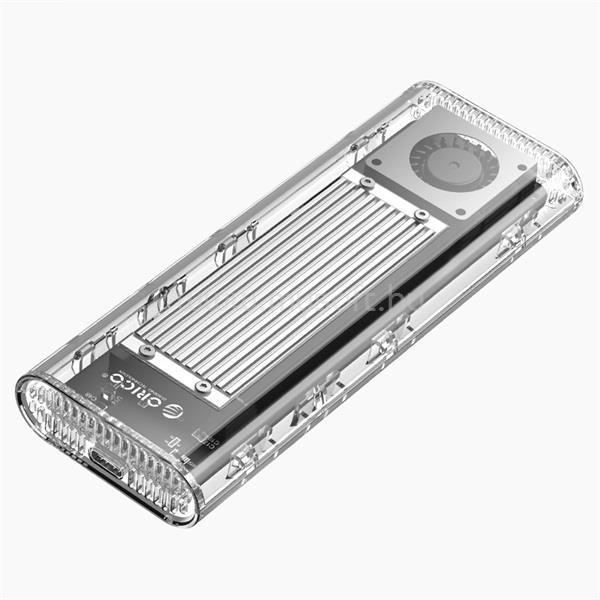 ORICO Külső M.2 ház - ORICO-TCM2-U4-SV-BP (USB-C 4 -> M.2 NVMe, Max.: 8TB, 40 Gbps, szürke)