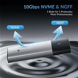 ORICO Külső M.2 ház - STPWDM2-G2-GY (USB-A/C -> M.2 NVMe, Max.: 8TB, 10 Gbps) STMS-STPWDM2-G2-GY-BP small