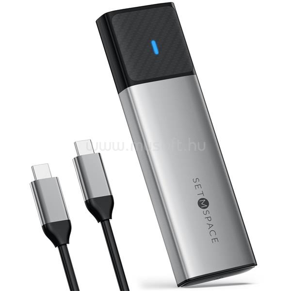 ORICO Külső M.2 ház - STPWDM2-G2-GY (USB-A/C -> M.2 NVMe, Max.: 8TB, 10 Gbps)
