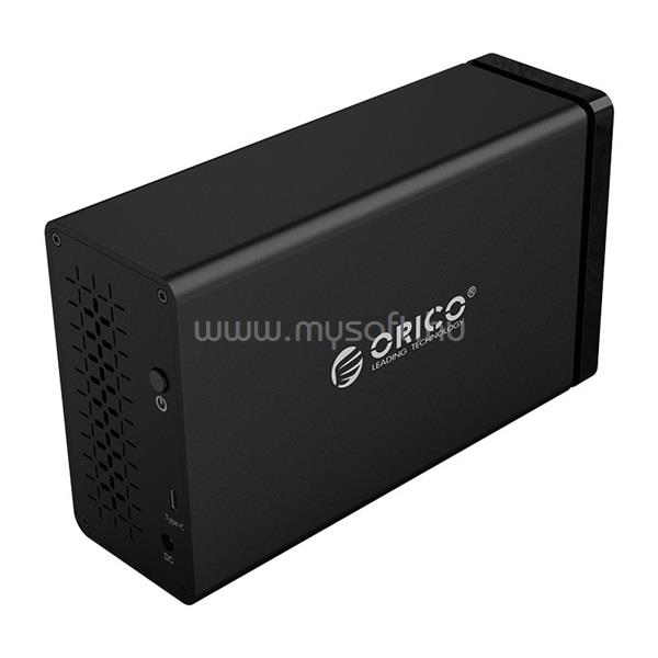 ORICO NS200RU3-EU-BK-BP külső HDD tároló 3.5" (2 fiók, USB-A 3.0, Max.: 32TB, Raid támogatás, fekete)