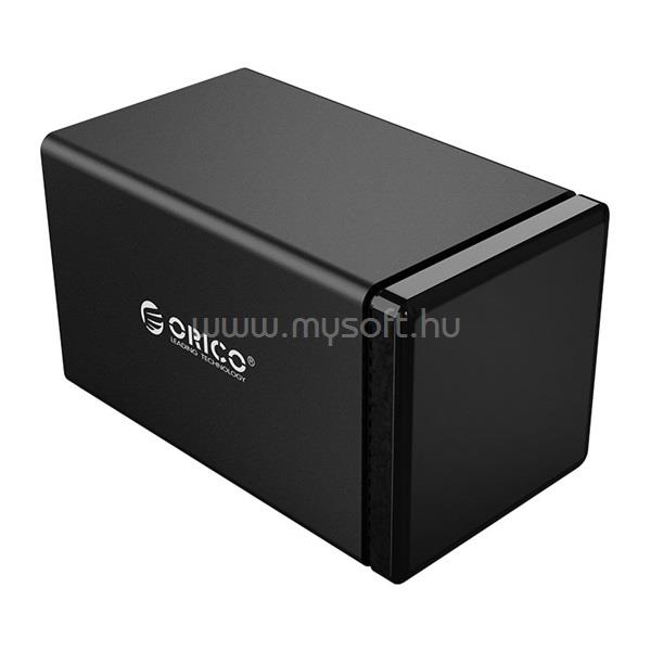 ORICO NS400RU3-EU-BK-BP külső HDD tároló 3.5" (4 fiók, USB-A 3.0, Max.: 64TB, Raid támogatás, fekete)