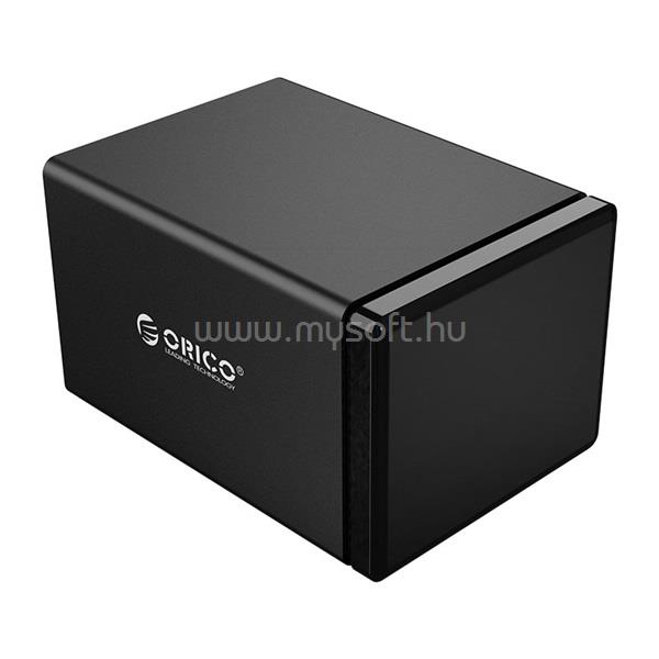 ORICO NS500RU3-EU-BK-BP külső HDD tároló 3.5" (5 fiók, USB-A 3.0, Max.: 80TB, Raid támogatás, fekete)