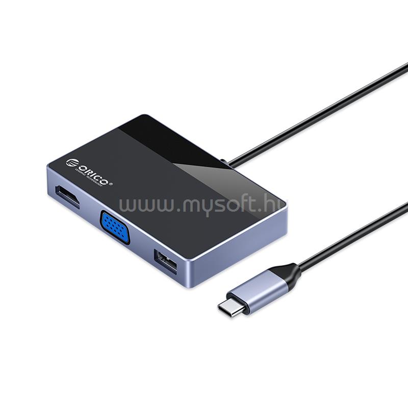 ORICO ORICO-DM-7TS-BK-BP 7in1 Type-C USB3.0/HDMI/VGA/PD100W/TF/SD/3.5mm dokkoló