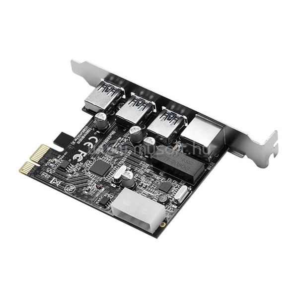 ORICO PCI-E bővítőkártya - PNU-3A1R-BK /115/ (PCI-E x1, Kimenet: 3x USB-A 3.0 + RJ-45)