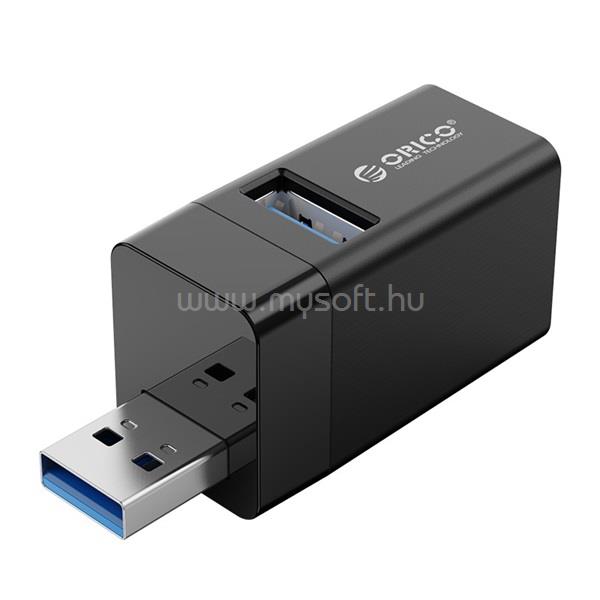 ORICO USB3.0 Hub - MINI-U32-BK/8/ (2 port, Bemenet: USB-A, Kimenet: 2xUSB-A,  fekete)