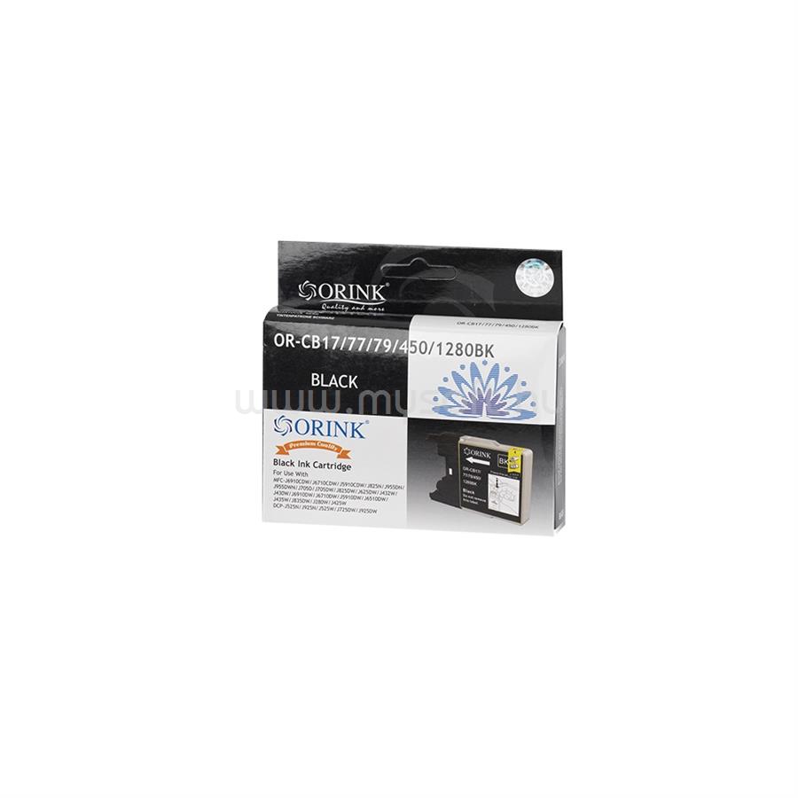 ORINK Utángyártott Brother LC12/LC1220/LC1240/LC1280XL tintapatron black ORINK