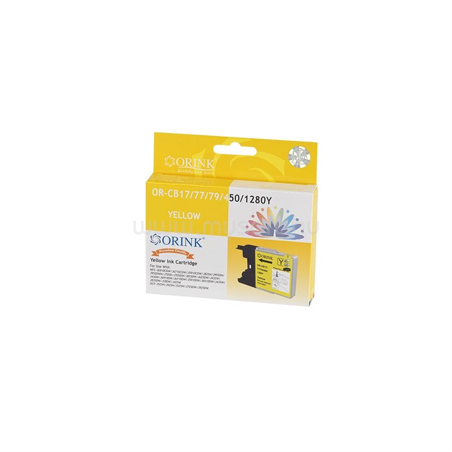 ORINK Utángyártott Brother LC12/LC1220/LC1240/LC1280XL tintapatron yellow ORINK