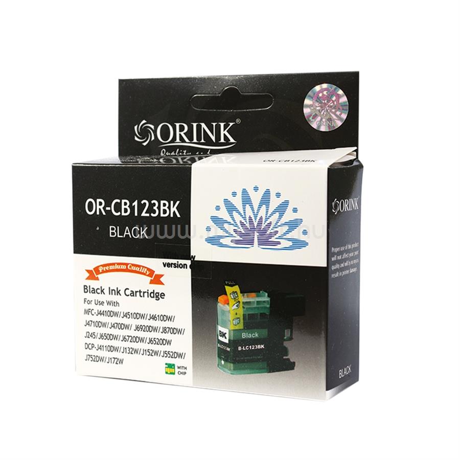 ORINK Utángyártott Brother LC123 tintapatron black ORINK