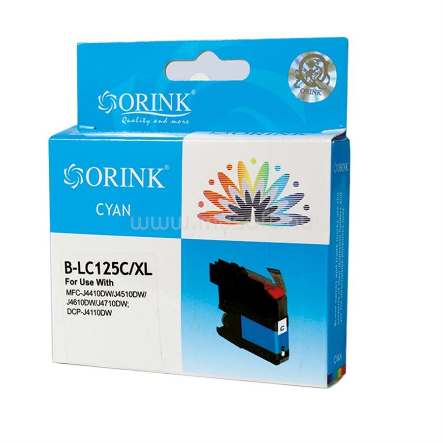 ORINK Utángyártott Brother LC125XL tintapatron cyan ORINK
