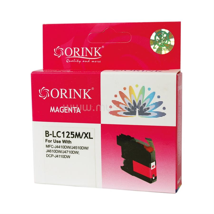 ORINK Utángyártott Brother LC125XL tintapatron magenta ORINK