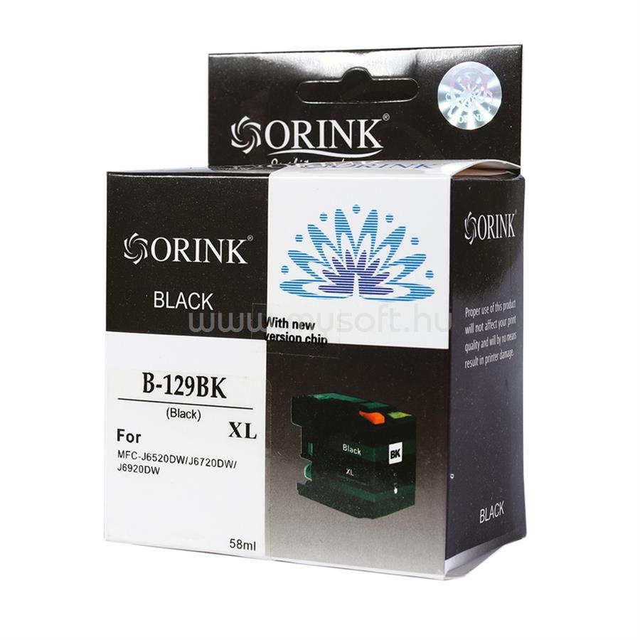 ORINK Utángyártott Brother LC129XL tintapatron black ORINK