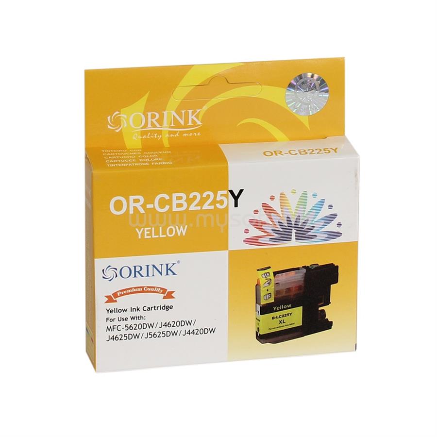 ORINK Utángyártott Brother LC225XL tintapatron yellow ORINK
