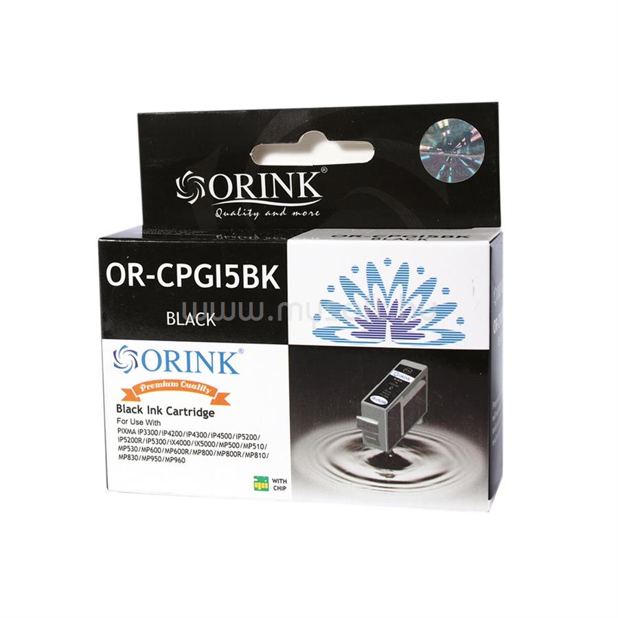 ORINK Utángyártott Canon BCI15 tintapatron black ORINK