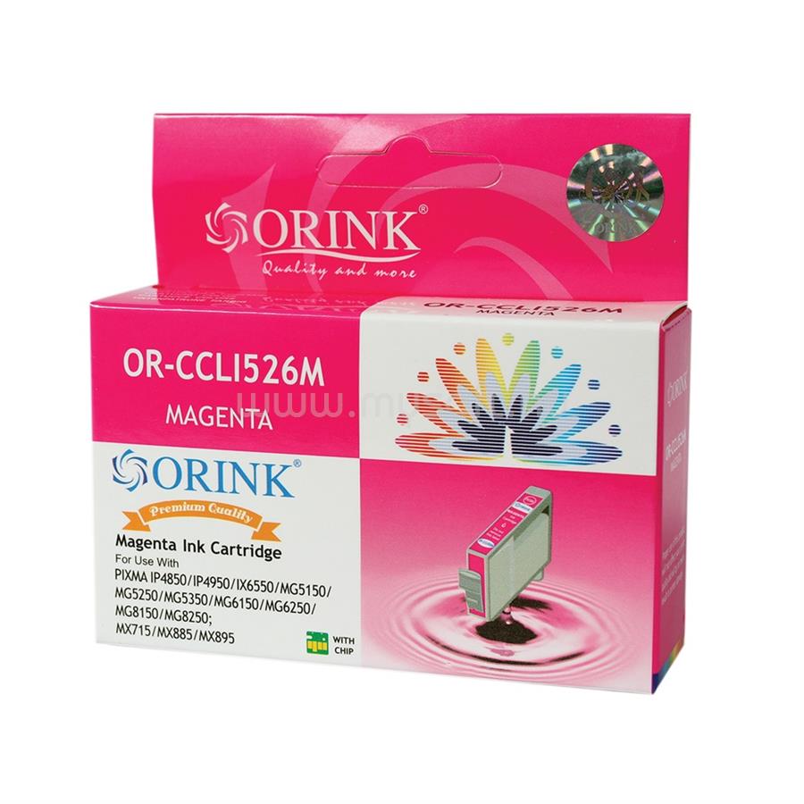 ORINK Utángyártott Canon CLI526 tintapatron magenta ORINK