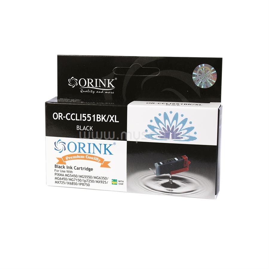 ORINK Utángyártott Canon CLI551XL tintapatron black ORINK