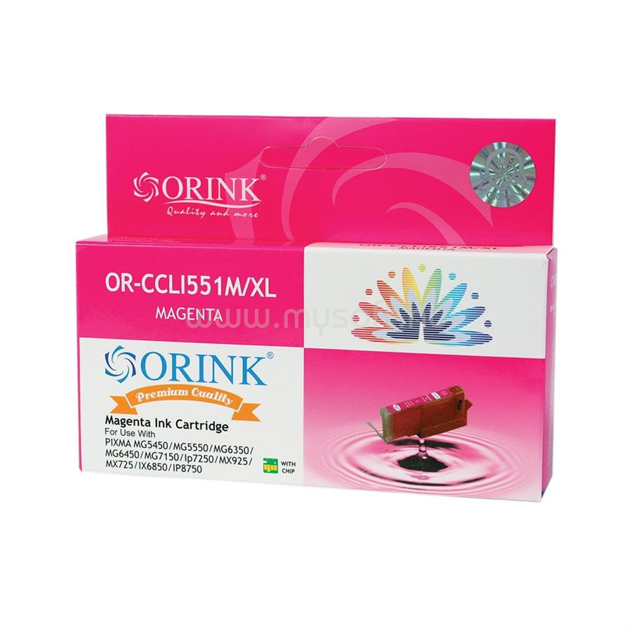ORINK Utángyártott Canon CLI551XL tintapatron magenta ORINK