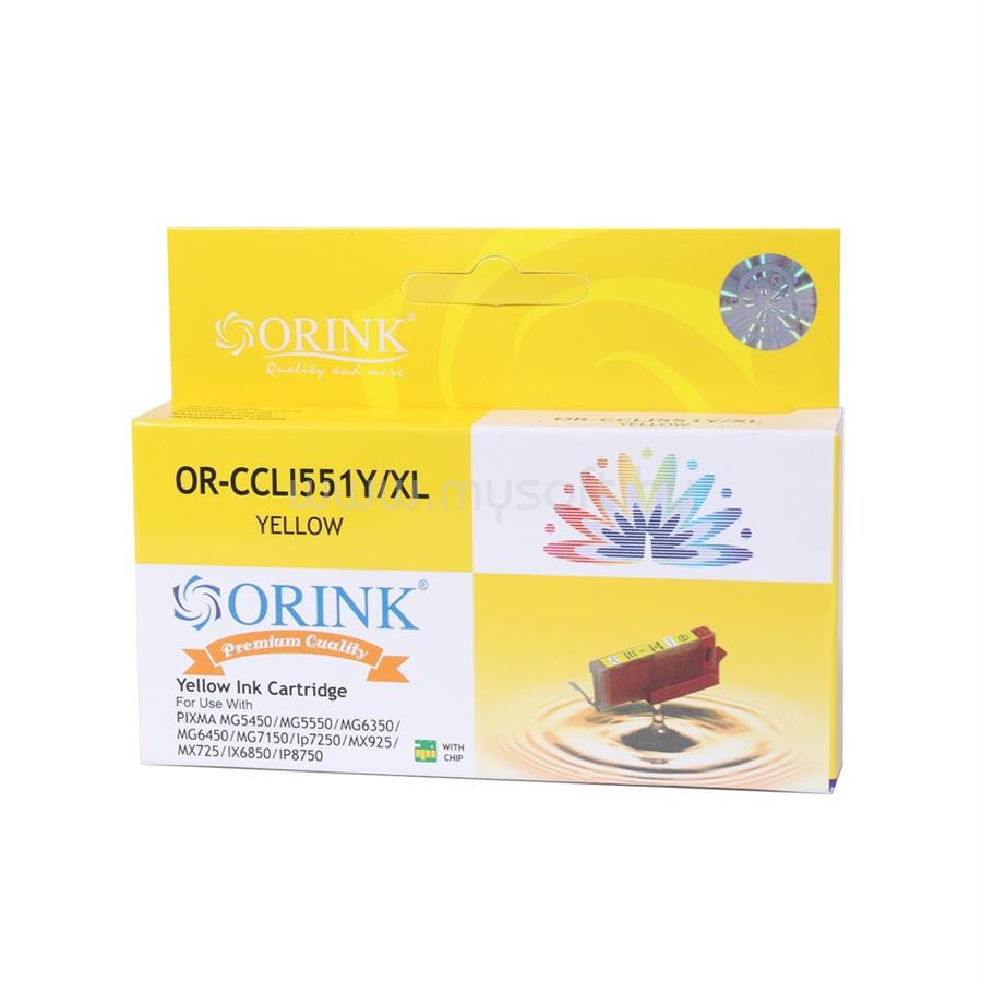 ORINK Utángyártott Canon CLI551XL tintapatron yellow ORINK